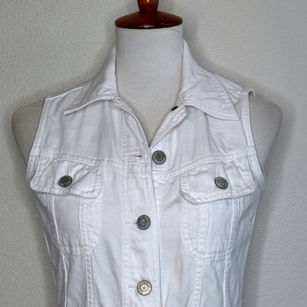 LAUREN RALPH LAUREN Denim Jean Dress 2 Sleeveless Pocket Preppy Nautical Coastal - Picture 2 of 12